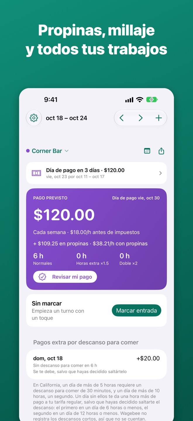Trabajo en un bar con propinas en efectivo y con tarjeta